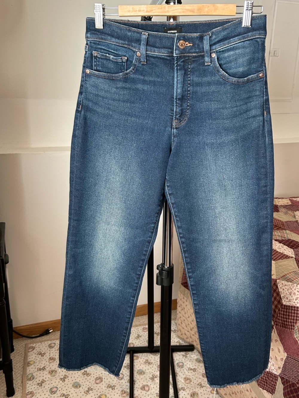 Express Straight Ankle High Rise Jeans 4